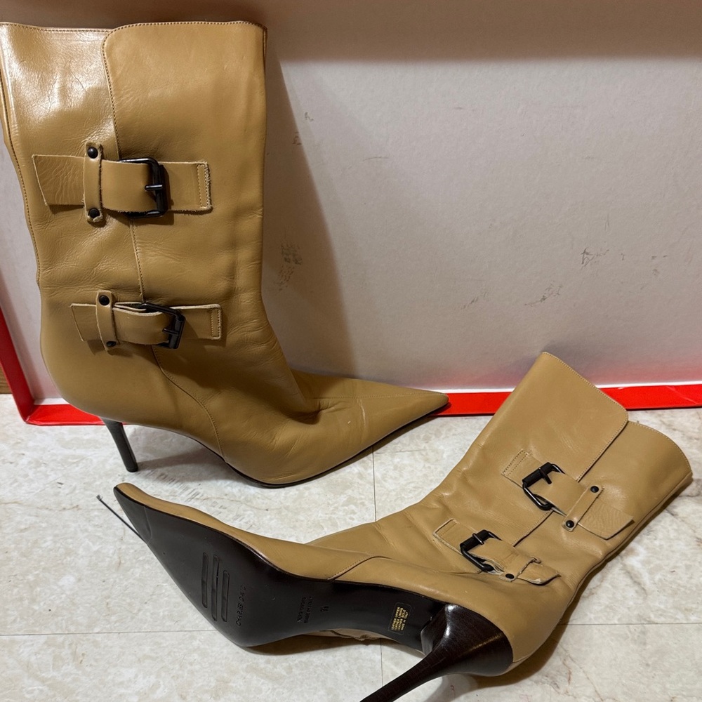 Charles David Buckle Stiletto Boots NWOT